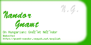 nandor gnamt business card